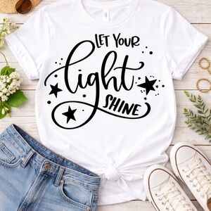 White Graphic Tee with Inspirational Quote